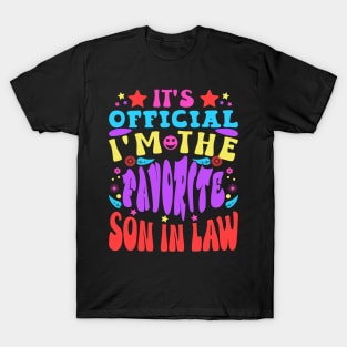 It's Official Favorite Son-In-Law Colorful Retro Typography T-Shirt